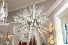  Venfield Custom Murano Clear Glass Spike Sputnik with Nickel Spheres - 3130182