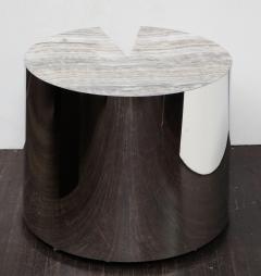  Venfield Custom Onyx and Wrapped Stainless Steel Side Table - 2098974