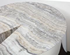  Venfield Custom Onyx and Wrapped Stainless Steel Side Table - 2098976