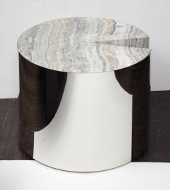  Venfield Custom Onyx and Wrapped Stainless Steel Side Table - 2098978