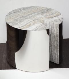  Venfield Custom Onyx and Wrapped Stainless Steel Side Table - 2098981