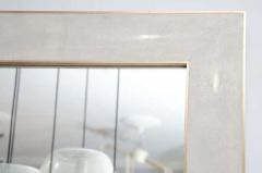  Venfield Custom Shagreen Mirror with Brass Trim - 3166452