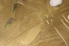  Venfield Custom Spectacular Etched Brass and Double Agate Rectangular Cocktail Table - 3135735