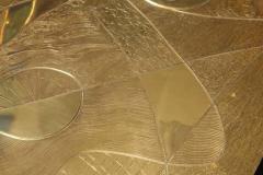 Venfield Custom Spectacular Etched Brass and Double Agate Rectangular Cocktail Table - 3135736