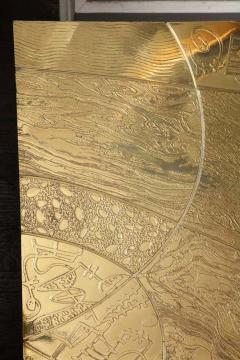  Venfield Custom Spectacular Etched Brass and Double Agate Rectangular Cocktail Table - 3135737