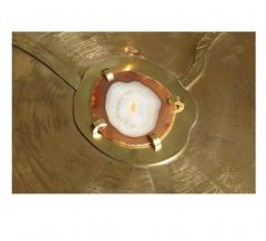  Venfield Custom Spectacular Round Etched Brass Cocktail Table with Agate Stone 30 Dia - 4175239