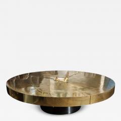 Venfield Custom Spectacular Round Etched Brass Cocktail Table with Agate Stone 30 Dia - 4177201
