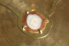  Venfield Custom Spectacular Round Etched Brass Cocktail Table with Agate Stone - 3137598