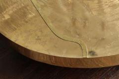  Venfield Custom Spectacular Round Etched Brass Cocktail Table with Agate Stone - 3137599