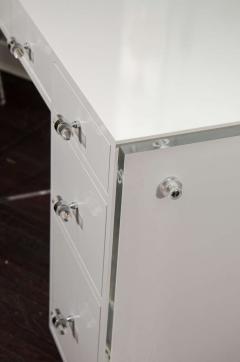  Venfield Custom White Lacquer Desk with Lucite Side Panels - 2039187