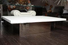  Venfield Custom White Leather Cocktail Table - 4451251