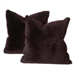  Venfield Double Sided Merino Short Hair Shearling Pillow in Deep Plum Color - 3222281
