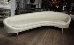  Venfield Elegant Curved Sofa in Custom Upholstery with Brass Legs - 3139961