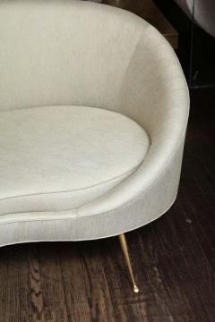  Venfield Elegant Curved Sofa in Custom Upholstery with Brass Legs - 3139963
