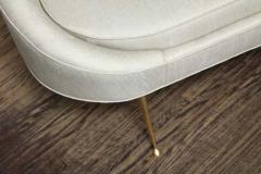  Venfield Elegant Curved Sofa in Custom Upholstery with Brass Legs - 3139964