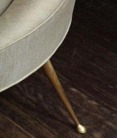 Venfield Elegant Curved Sofa in Custom Upholstery with Brass Legs - 3139968