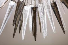  Venfield Enormous Clear and Smoke Murano Spike Glass Sputnik Chandelier - 1832356