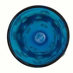  Venfield Hand Blown Deep Blue Murano Glass Vase with Gold Leaf Infused Raised Dot Design - 3549016