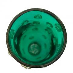  Venfield Hand Blown Emerald Green Murano Glass Vase with Gold Leaf Infused Dot Design - 3549024