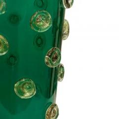  Venfield Hand Blown Emerald Green Murano Glass Vase with Gold Leaf Infused Dot Design - 3549027