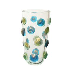  Venfield Hand Blown Murano Glass Vase with Turquoise and Gold Glass Dot Design 2022 - 2532841