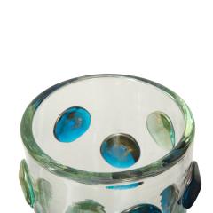  Venfield Hand Blown Murano Glass Vase with Turquoise and Gold Glass Dot Design 2022 - 2532842