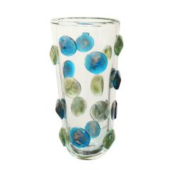  Venfield Hand Blown Murano Glass Vase with Turquoise and Gold Glass Dot Design 2022 - 2532846