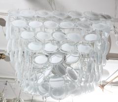  Venfield Huge White Murano Glass Disc Chandelier in Double Pyramid Shape - 2353845
