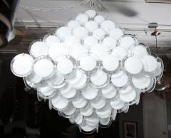  Venfield Huge White Murano Glass Disc Chandelier in Double Pyramid Shape - 2353855