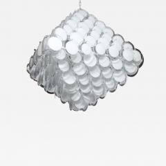  Venfield Huge White Murano Glass Disc Chandelier in Double Pyramid Shape - 2357715