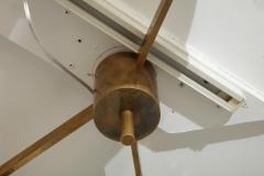  Venfield Italian Three Globe Opaline Glass Elongated Chandelier with Brass Frame - 4530994