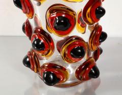  Venfield Large Italian Red and Black Spike Murano Vase - 2420646