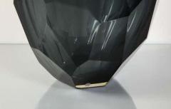  Venfield Large Murano Dark Gray Glass Gem Cut Vase - 3174287