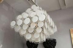  Venfield Large Pagoda Style White Glass Disc Chandelier - 3135261