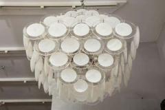  Venfield Large Pagoda Style White Glass Disc Chandelier - 3135262