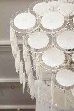  Venfield Large Pagoda Style White Glass Disc Chandelier - 3135263