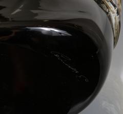  Venfield Large Venini Black and Gold Murano Glass Fazzoletto Vase - 4451287