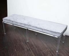  Venfield Lucite Bench with Gray Velvet Cushion - 3139980
