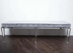 Venfield Lucite Bench with Gray Velvet Cushion - 3139983