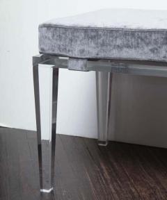  Venfield Lucite Bench with Gray Velvet Cushion - 3139984