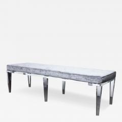  Venfield Lucite Bench with Gray Velvet Cushion - 3141728