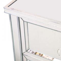  Venfield Mirrored Neoclassical Style Highboy Dresser with Silver Trim - 3234040