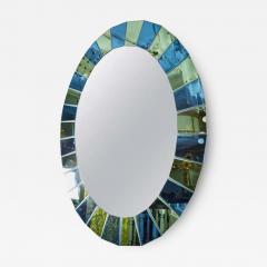  Venfield Oval Mirror in Blue and Green Tinted Mirror Border - 3139750