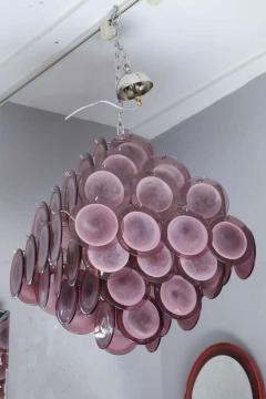  Venfield Pagoda Style Amethyst Murano Glass Disc Chandelier - 3140257