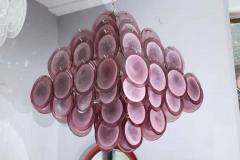  Venfield Pagoda Style Amethyst Murano Glass Disc Chandelier - 3140258
