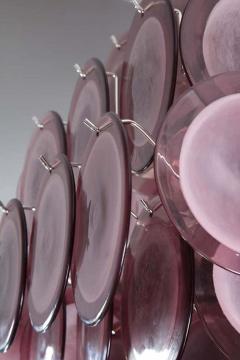  Venfield Pagoda Style Amethyst Murano Glass Disc Chandelier - 3140262
