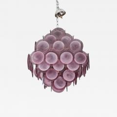  Venfield Pagoda Style Amethyst Murano Glass Disc Chandelier - 3143881