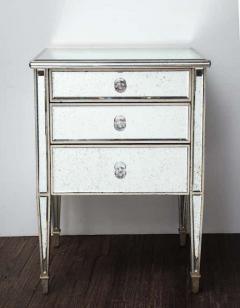  Venfield Pair of Antique Mirrored Nightstands with Silver Gilt Trim - 3157797