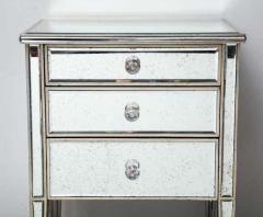  Venfield Pair of Antique Mirrored Nightstands with Silver Gilt Trim - 3157798