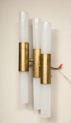  Venfield Pair of Brass and Opaline Glass Wall Sconces - 2353802